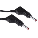 Staubli Connector Test Lead 32A, 600V, Black, 1 m Lead Length 66.9408-100-21