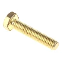 RS PRO Plain Brass Hex Bolt M6 x 30 mm, Grade 8.8, Plain Finish, DIN 933 483-2390