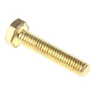 RS PRO Plain Brass Hex Bolt M6 x 30 mm, Grade 8.8, Plain Finish, DIN 933 483-2390
