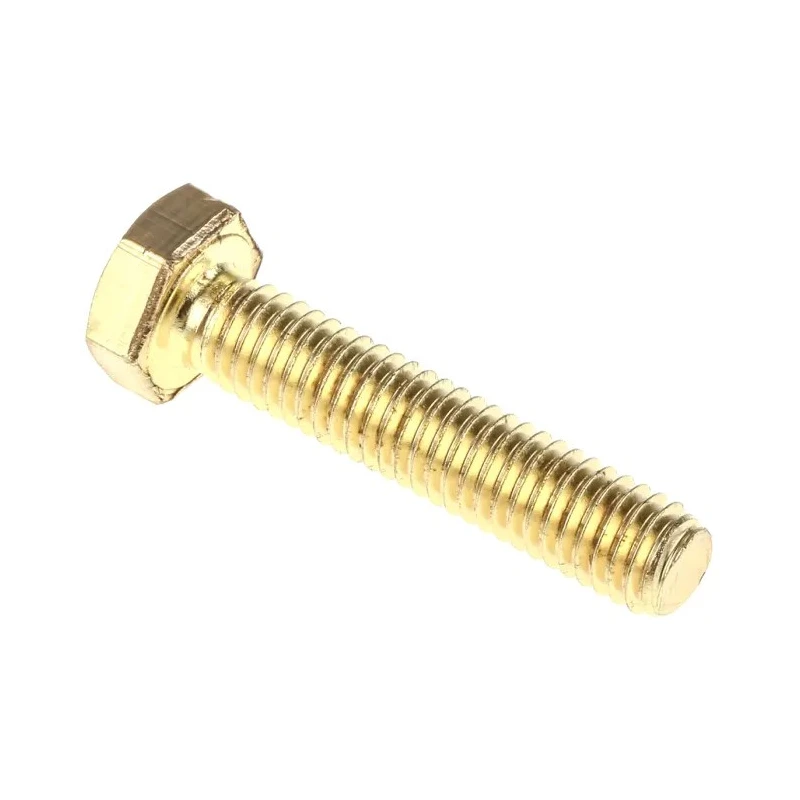 RS PRO Plain Brass Hex Bolt M6 x 30 mm, Grade 8.8, Plain Finish, DIN 933 483-2390