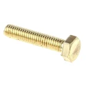 RS PRO Plain Brass Hex Bolt M6 x 30 mm, Grade 8.8, Plain Finish, DIN 933 483-2390