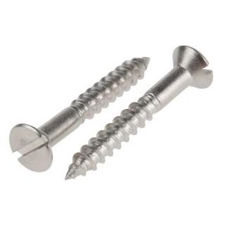 RS PRO Slot Countersunk Stainless Steel Wood Screw Metric Thread 30 mm Length 483-2889