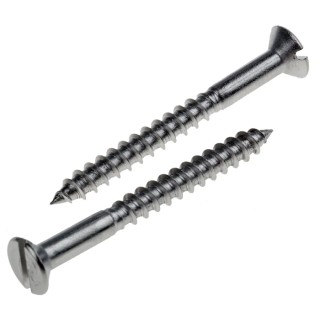 RS PRO Slot Countersunk Stainless Steel Wood Screw, Plain Finish, Metric Thread, 40 mm Length 483-2895