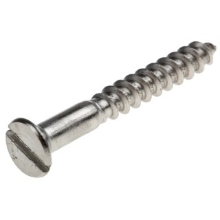 RS PRO Slot Countersunk Stainless Steel Wood Screw, Plain Finish, Metric Thread, 40 mm Length 483-2930