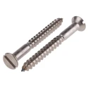 RS PRO Slot Countersunk Stainless Steel Wood Screw Plain Metric Thread 50 mm Length 483-2946