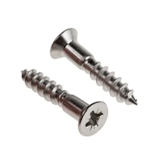 RS PRO Pozidriv Countersunk Stainless Steel Wood Screw, Plain Finish, Metric Thread, 25 mm Length 483-3179