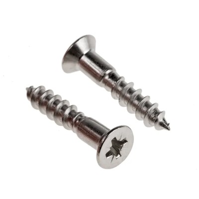 RS PRO Pozidriv Countersunk Stainless Steel Wood Screw, Plain Finish, Metric Thread, 25 mm Length 483-3179