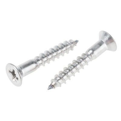 RS PRO Pozidriv Countersunk Stainless Steel Wood Screw, Plain Finish, Metric Thread, 30mm Length 483-3185
