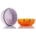 Moflash Industrial LED Amber Beacon 20V AC/DC, Steady and Flashing Light, Side and Rear Mount, IP65 LED195-01WH-SB-01