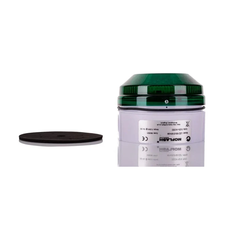 Moflash Industrial LED Beacon Green Lens 20V AC/DC, Steady, Flashing Light Effect, Side and Rear Mount LED LED195-01WH-04
