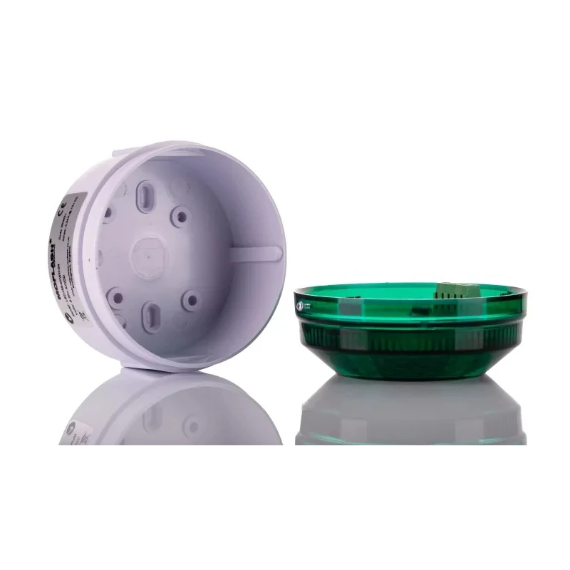 Moflash Industrial LED Beacon Green Lens 20V AC/DC, Steady, Flashing Light Effect, Side and Rear Mount LED LED195-01WH-04