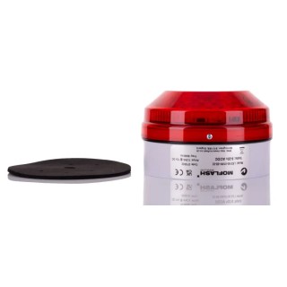 Moflash Industrial LED Red Beacon 20V AC/DC, Flashing Steady Light Effect, Rear Side Mount LED Bulb, IP65 LED195-01WH-SB-02