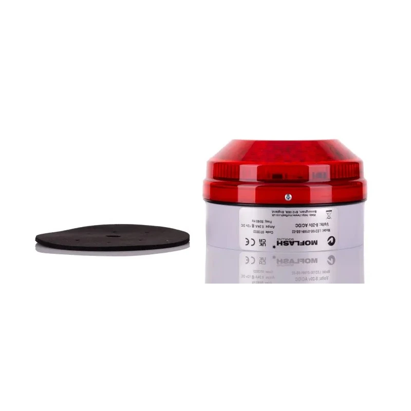 Moflash Industrial LED Red Beacon 20V AC/DC, Flashing Steady Light Effect, Rear Side Mount LED Bulb, IP65 LED195-01WH-SB-02