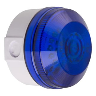 Moflash Blue LED Beacon 30V AC/DC Flashing Rear Mount, ABS Housing, IP65 LED195-02WH-03