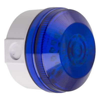 Moflash Blue LED Beacon 30V AC/DC Flashing Rear Mount, ABS Housing, IP65 LED195-02WH-03