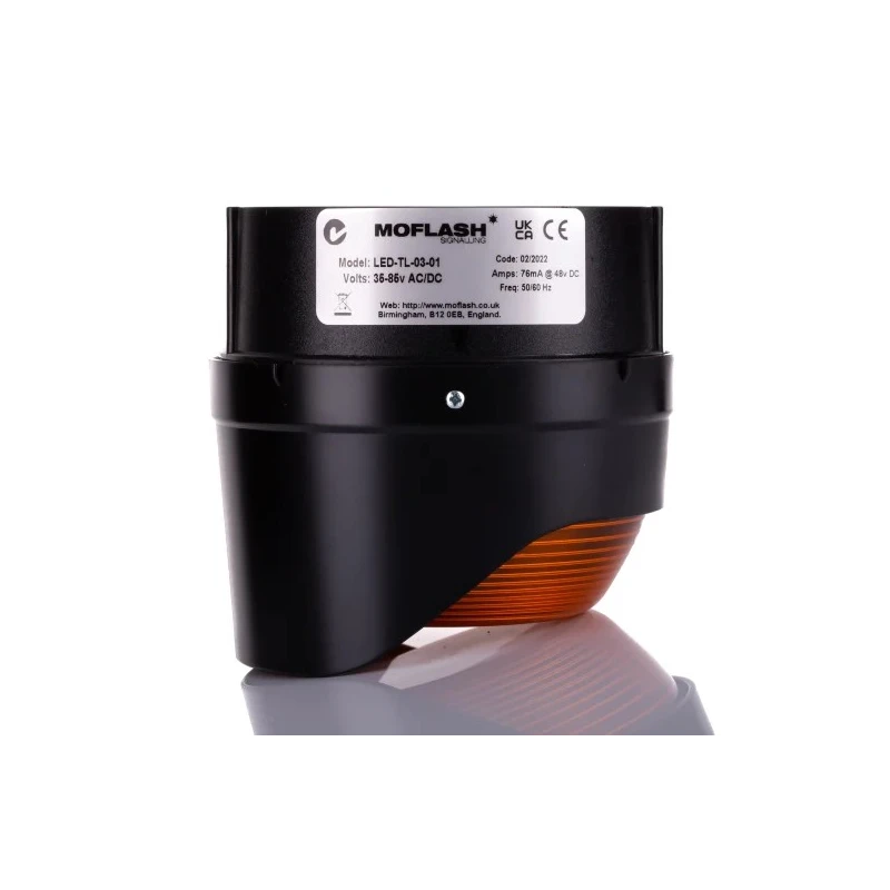 Moflash LED-TL Modular Series Amber Beacon 280V AC/DC Steady Flashing Wall Surface LED Bulb IP65 