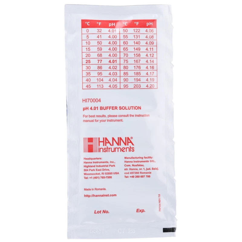 Hanna Instruments pH Buffer Solution 20 ml HI70004P