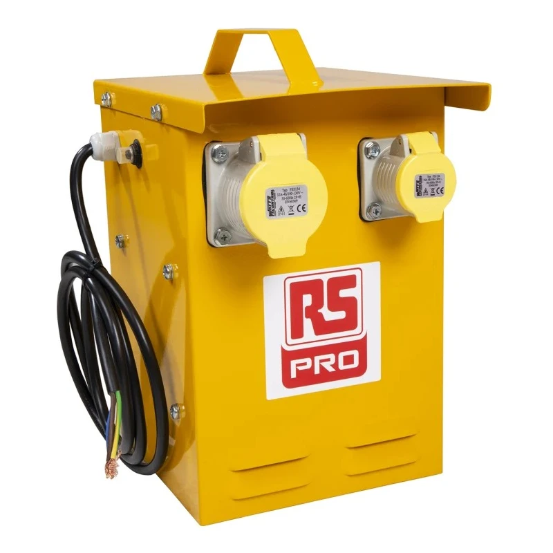 RS PRO Site Transformer 3 kVA 230 V ac Primary 110 V (55V-0V-55V) Secondary 32 A Output 122-6716