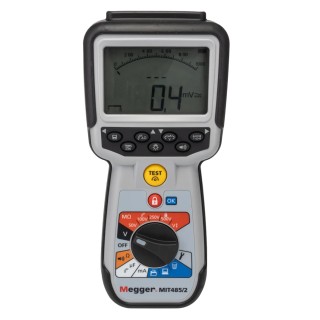 Megger Insulation Tester 50 V Min Test Voltage, 500 V Max Test Voltage, 200 GΩ Resistance, CAT IV MIT485