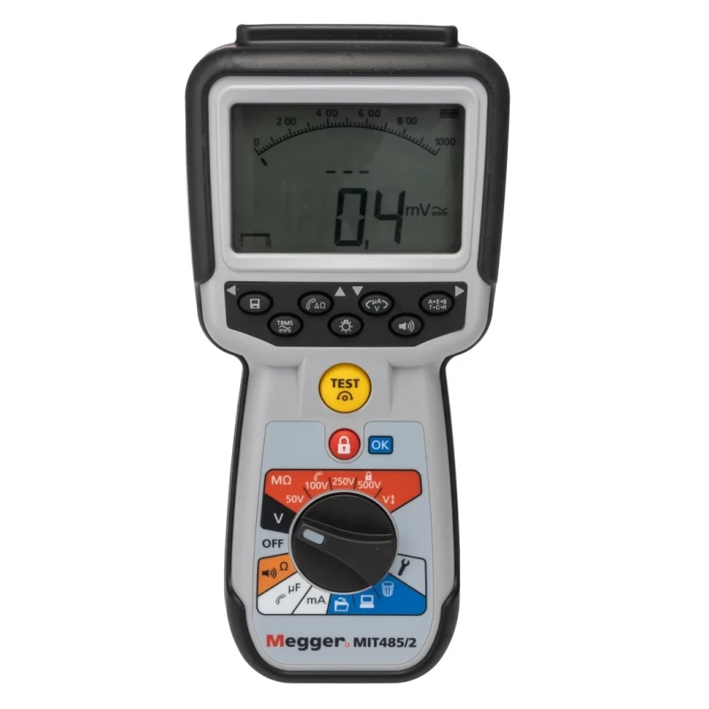 Megger Insulation Tester 50 V Min Test Voltage, 500 V Max Test Voltage, 200 GΩ Resistance, CAT IV MIT485