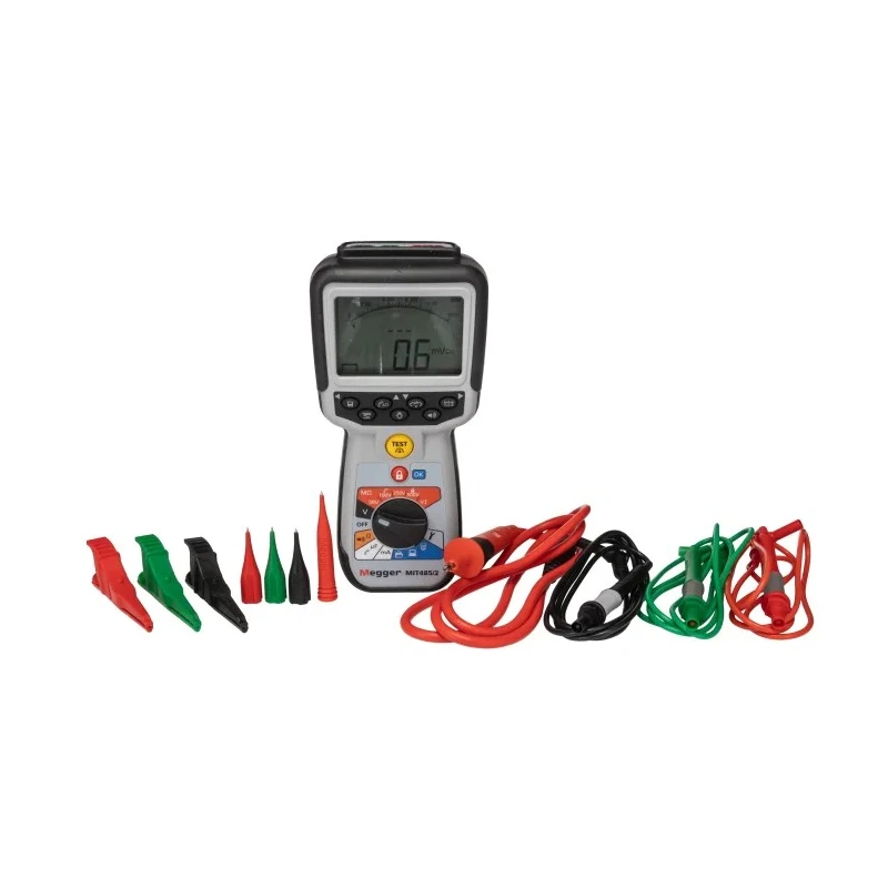 Megger Insulation Tester 50 V Min Test Voltage, 500 V Max Test Voltage, 200 GΩ Resistance, CAT IV MIT485