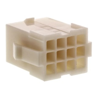 TE Connectivity Mini-Universal MATE-N-LOK Female Connector Housing 4.2 mm Pitch 12 Way 3 Row Straight 172162-1