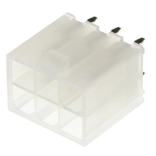 Molex Mini-Fit Jr Series Straight Through Hole PCB Header 6 Contact 4.2 mm Pitch 2 Row Shrouded 39-28-1063