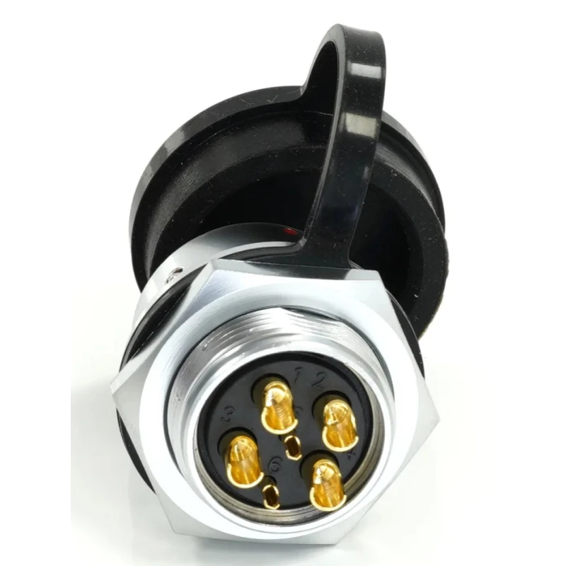 RS PRO Circular Connector 6 Contacts Front Mount M20 Socket Male IP67 500V Push Pull 233-8197