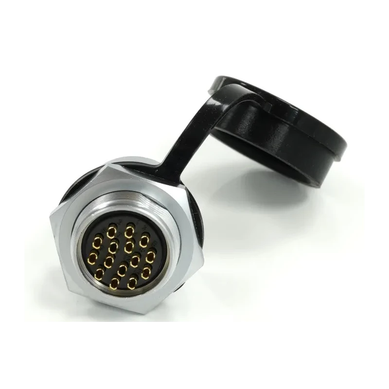 RS PRO Circular Connector 15 Contacts Front Mount Socket Male Chrome Plated Brass IP67 400V Push Pull 233-8196