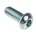 RS PRO Bright Zinc Steel Hex Socket Button Screw M8 x 20 mm 483-9739