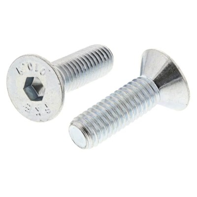 RS PRO Bright Zinc Plated Steel Hex Socket Countersunk Screw M6 x 20 mm 483-9896