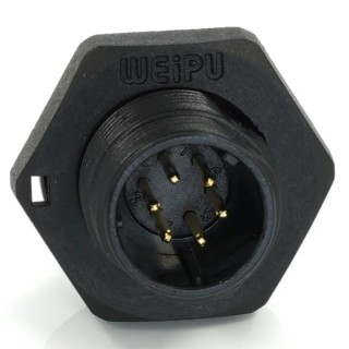RS PRO Circular Connector 6 Contacts Rear Mount 13 mm Socket Male Threaded IP68 Rated 125V 5A 233-8229