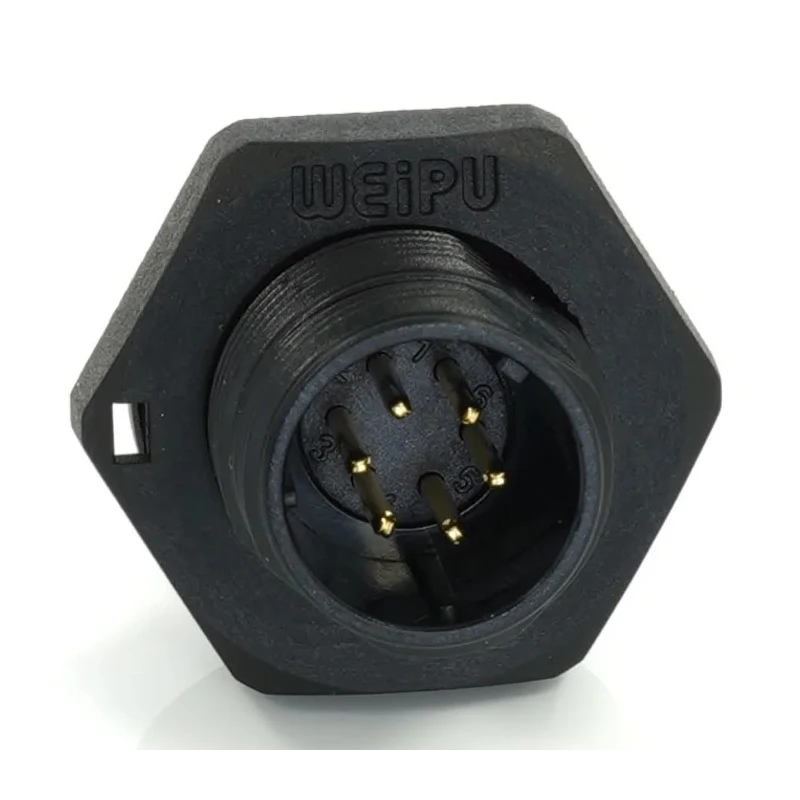 RS PRO Circular Connector 6 Contacts Rear Mount 13 mm Socket Male Threaded IP68 Rated 125V 5A 233-8229