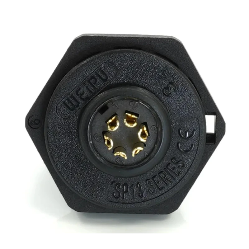 RS PRO Circular Connector 6 Contacts Rear Mount 13 mm Socket Male Threaded IP68 Rated 125V 5A 233-8229