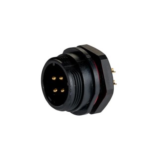 RS PRO Circular Connector, 4 Contacts, Front Mount, Socket Male, 17 mm, 15A, 500V, Threaded Mating, IP68 233-8258