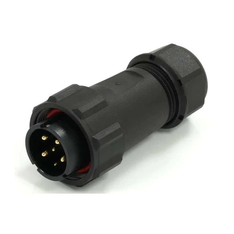 RS PRO Circular Connector Cable Mount 21 mm 6 Contacts Male Plug Threaded IP68 500V 25.5A 233-8270