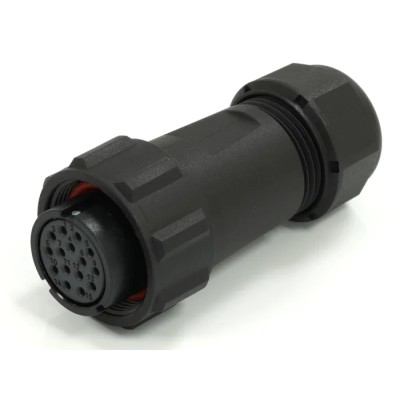 RS PRO Circular Connector Cable Mount Plug Female 15 Contacts 21 mm IP68 400V Threaded Termination Solder 233-8278