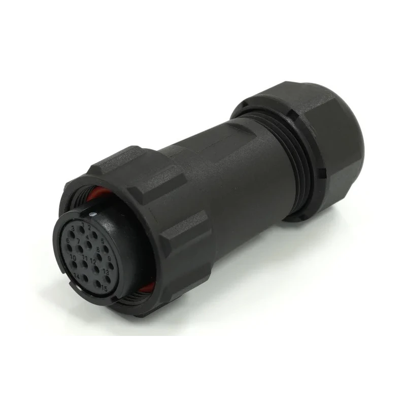 RS PRO Circular Connector Cable Mount Plug Female 15 Contacts 21 mm IP68 400V Threaded Termination Solder 233-8278