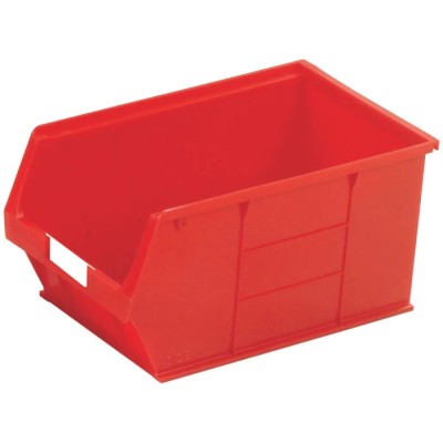 RS PRO Polypropylene Storage Bin, 350 mm x 205 mm x 181 mm, Red 484-4129