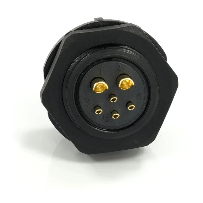 RS PRO Circular Connector 6 Contacts Front Mount 21 mm Socket Male IP68 500V 30.5A 233-8293