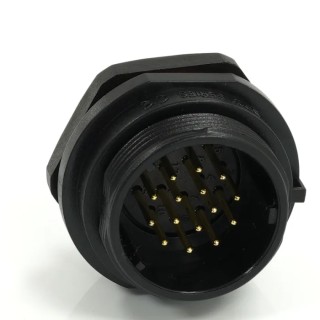 RS PRO Circular Connector, 15 Contacts, Front Mount, Socket, Male, 21 mm Size, IP68, Threaded Mating, 400V, 5A 233-8292