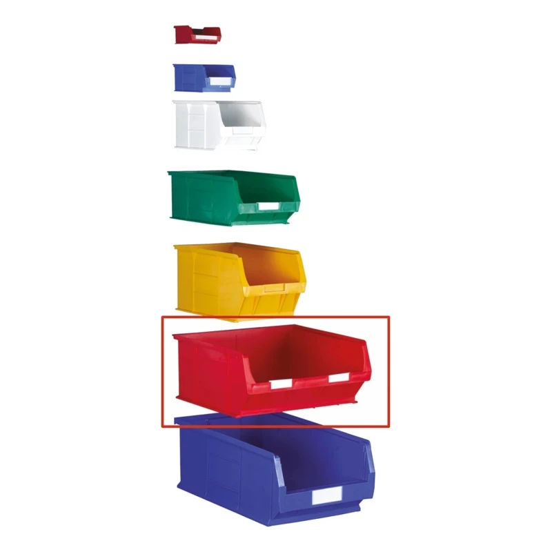 RS PRO Polypropylene Storage Bin 376 mm x 419 mm x 180 mm Red 484-3845