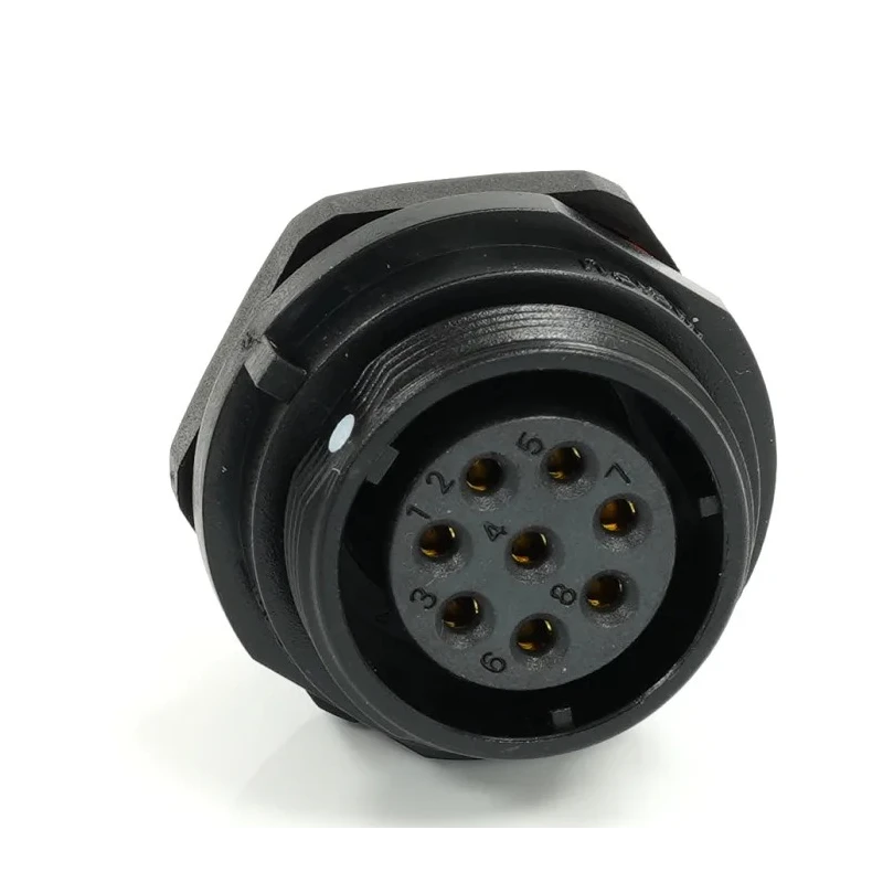 RS PRO Circular Connector Circular Connector 8 Contacts Front Mount 21 mm Socket Female IP68 500V 10A 233-8299
