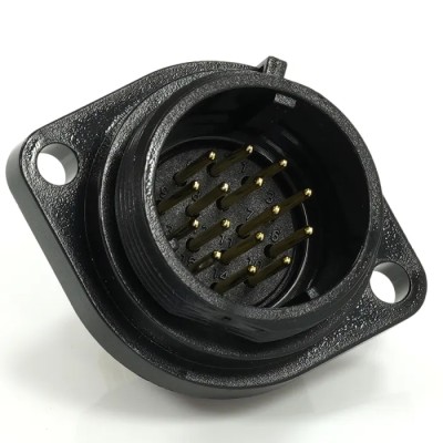 RS PRO Circular Connector 15 Contacts Flange Mount 21 mm Socket Male IP68 400V Threaded 233-8300