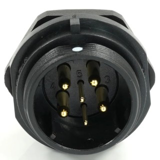 RS PRO Circular Connector Socket, 6 Contacts, Front Mount, 21 mm, Male, IP68, Threaded, 500V, 25.5A 233-8294