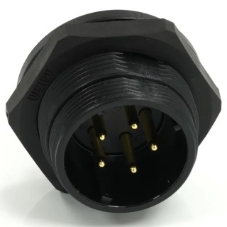 RS PRO Circular Connector 5 Contacts Rear 21 mm Socket Male IP68 500V 15A Threaded Termination 233-8318