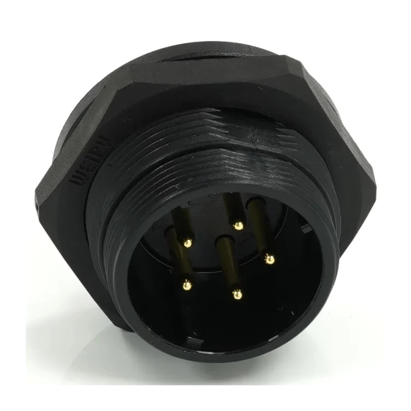 RS PRO Circular Connector 5 Contacts Rear 21 mm Socket Male IP68 500V 15A Threaded Termination 233-8318