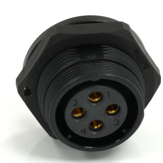 RS PRO Circular Connector Socket, 4 Contacts, Rear Mount, 21 mm, Female, IP68, 500V, 10A 233-8331