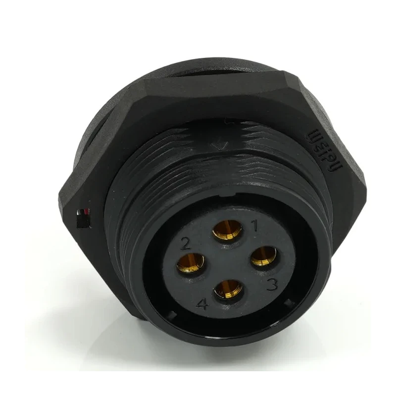 RS PRO Circular Connector Socket, 4 Contacts, Rear Mount, 21 mm, Female, IP68, 500V, 10A 233-8331