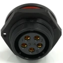 RS PRO Circular Connector Socket Female, 5 Contacts, Rear Mount, 21 mm, Threaded, IP68, 500V, 30A 233-8332
